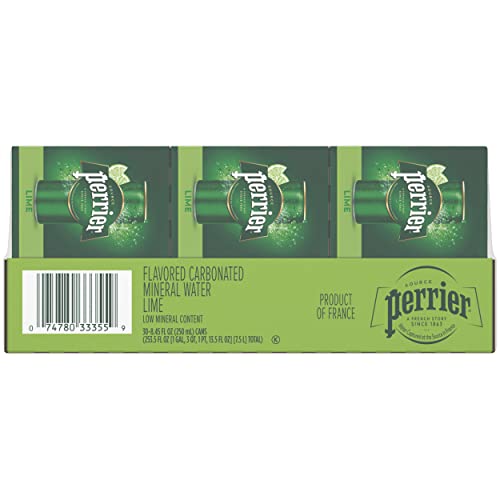 Perrier Lime Flavored Sparkling Water, 8.45 FL OZ Slim Cans (30 Count) Perrier Lime Flavored Sparkling Water, 8.45 FL OZ Slim Cans (30 Count)