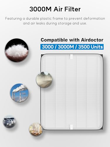 Image of 3000 Replacement Filters for Air Doctor 3000 & 3000M Air Purifiers | 5-Pack 3000 Filter Set Compatible with AirDoctor AD3000 & AD3000M, Comparable to Part # ADF3001 & ADF3010 (No Carbon Filters)