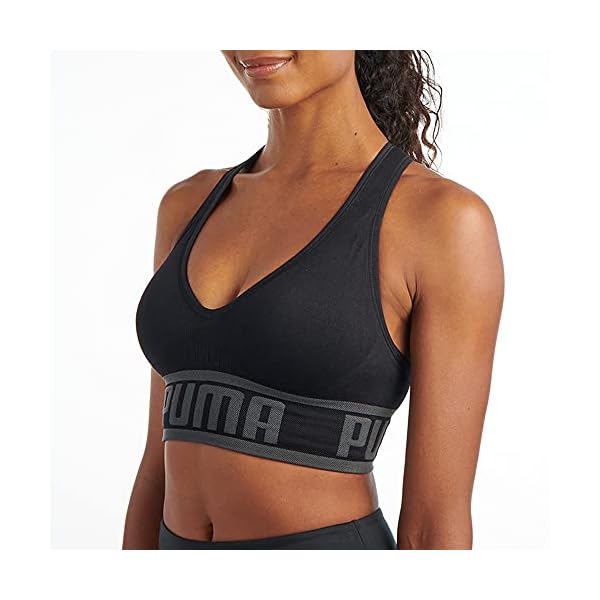 PUMA-Womens-Seamless-Sports-Bra PUMA Women's Seamless Sports Bra, Black, Large