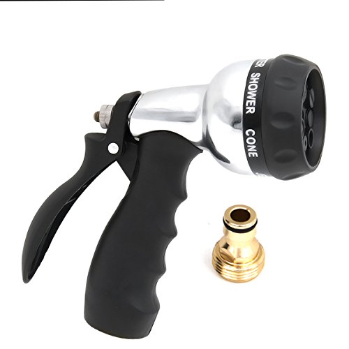 Ploopy Boquilla para Manguera, Rociador de Mano para Regar el Jardín y la Césped, 7 Ajuste de Boquilla de la Manguera Boquilla de la Manguera de Agua del Jardín Funciones Coche