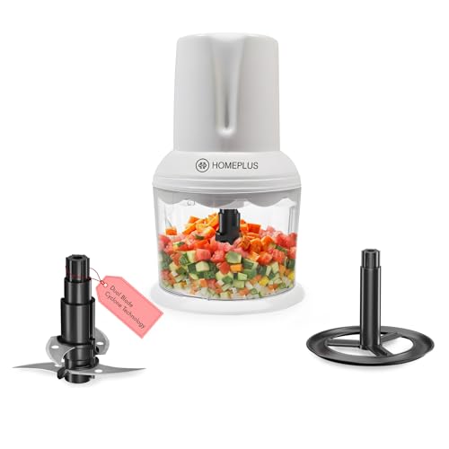 Image of Homeplus Electric Chopper Neo 250W (CH-1301) | Vegetable, Fruit & Meat Chopper with Whisking Function | Dual Blade System, 700ml Bowl, Fast Chopping, Easy Clean, Compact (White)