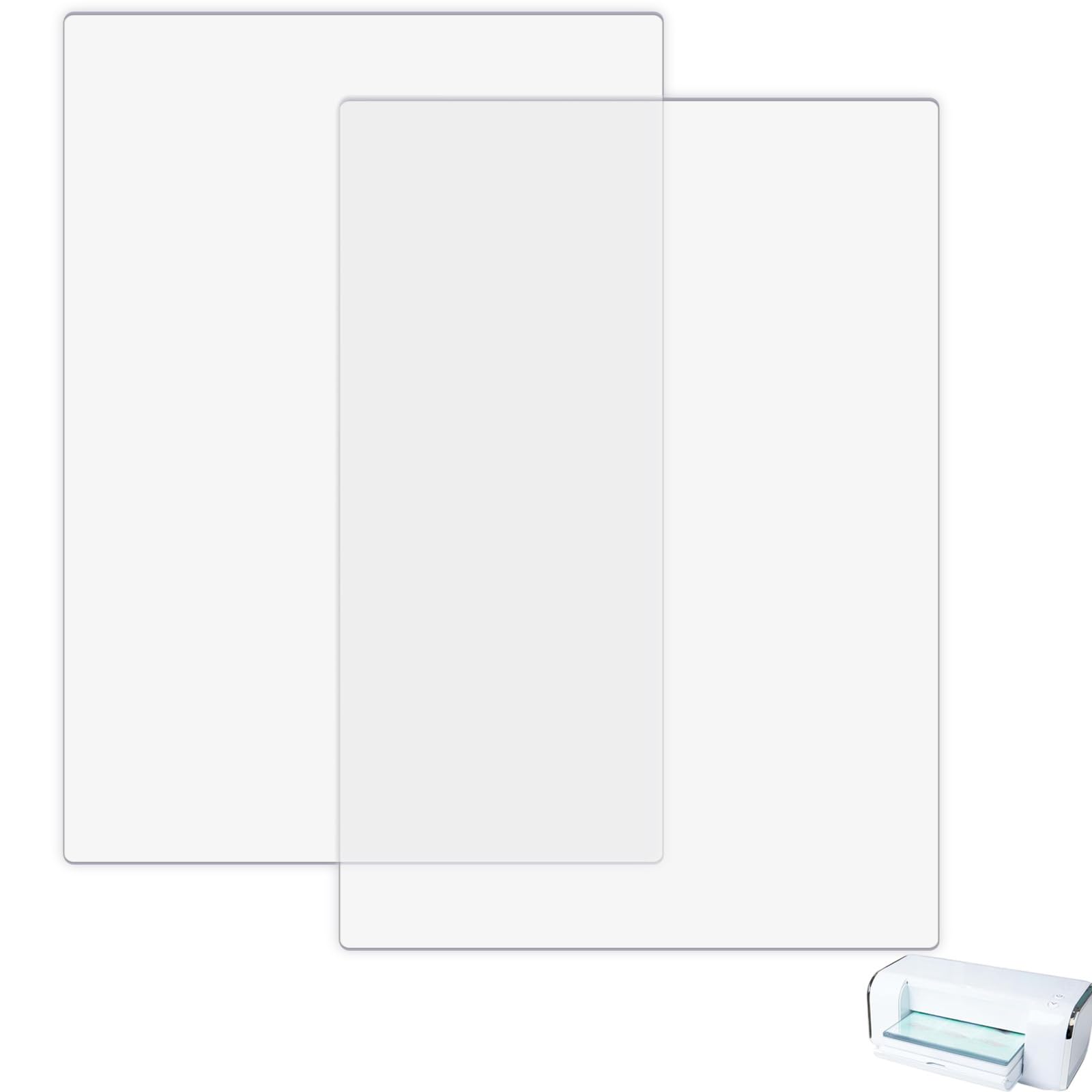 1Pair Cutting Pads, 12.75"x8.75"x0.12" Clear Polycarbonate Plastic Cutting Plates Compatible with Big Shot Plus&Big Shot Switch Plus Die-Cutting Machine, Die-Cutting and Embossing Pad Replacements