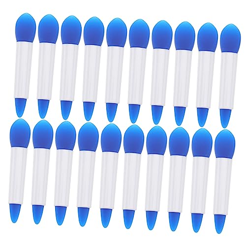 FRCOLOR 20pcs Double-ended Lip Makeup Applicator Silicone Lipstick Brush Set for Face Mask Reusable Facial Brushes