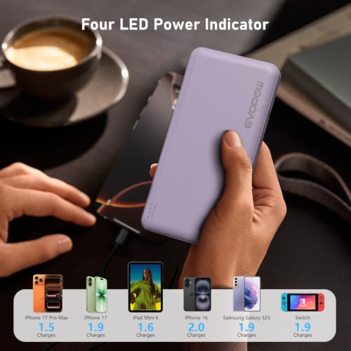 Evopow Portable Charger, 10000mAh Power Bank, Travel Battery Pack - image 7