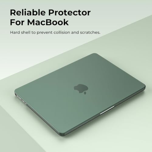 Image of EooCoo for MacBook Air 13 inch Case M5 /M4 /M3 /M2 2026-2022, Matte Green