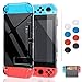 Case Compatible with Nintendo Switch, Fit The Dock Station, Protective Accessories Cover Compatible with Joy Con Controller and Console Dockable with a Tempered Glass Screen Protector