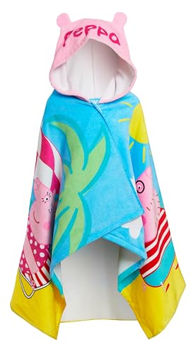 Disney Toalla con capucha Peppa Pig 100% algodón Poncho para niñas Toalla de playa para niños Toalla de baño Envoltura para nadar Bata de cambio