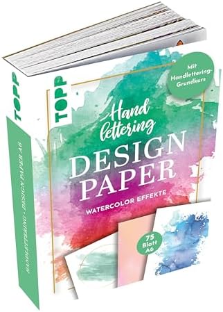 Frech Handlettering Design Paper Pad Watercolour Effects A6: 75 S...