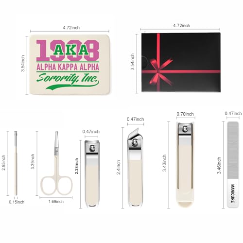 Nail Clipper Set, Nail Cippers 6 Pcs Toenail Clippers, Stainless Steel Fingernail Clipper Sharpest Thick Toenail & Ingrown Nail Clipper Set, Aka Sorority Gifts for Women. (AKA) — view 2