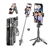 自撮り棒 充電式・4in1万能モデル スマホスタンド 卓上 収納 11.5cm アルミ合金製 高い安定感 スマホ 三脚 キーホルダー付き スマホ撮影スタンド 四脚/一脚兼用 リモコン付き ミニ じどり棒 軽量 iphone & android対応 セルカ棒 持ち運び便利 自撮り/live配信/旅行/結婚式/花火大会/コンサートに最適