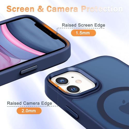 Image of YENAPOON for iPhone 12 Pro /iPhone 12 Case, Matte Magnetic Case, Navy Blue