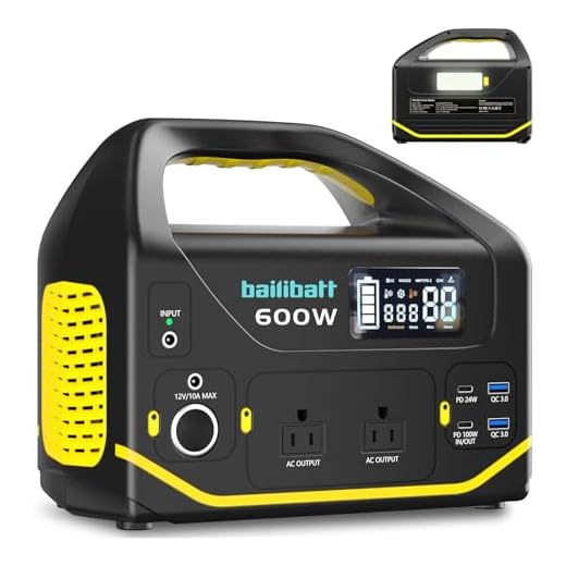 Portable Power Station 600W 293Wh Camping Lithium Battery, Portable Generator for Home Use Emergency Power Station Backup Travel Outdoor 100W PD & 120V Pure Sine Wave AC Outlet