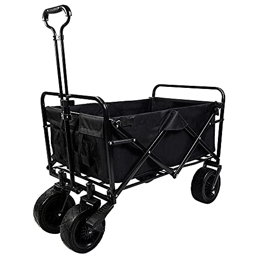 camperig Capacity Collapsible Folding Utility Wagon Outdoor Heavy Duty 176 Lbs Patio Garden Cart with Universal Wheels, Adjustable Handle & 2 Drink Cup Holders for Camping Picnic Grocery Beach 10 Best Garden Patio Folding Wagons In 2023