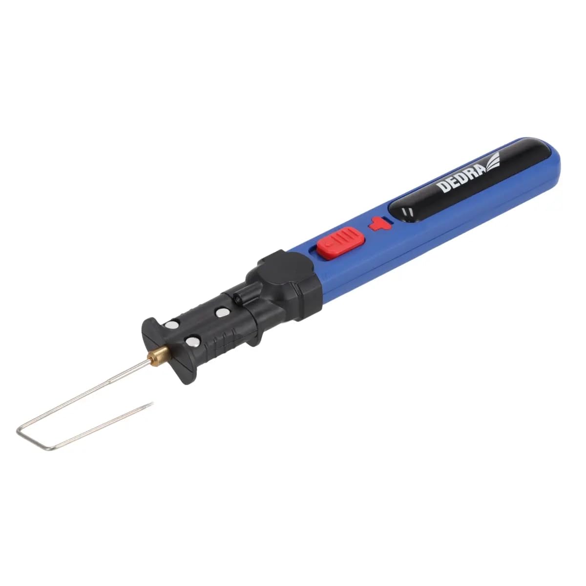 Wycinak do pianki i styropianu DEDRA DED7523, 4V do 550 st. C, bezprzewodowy, obróbka materiałów termoizolacyjnych, uniwersalne wejście USB-C, oświetlenie LED