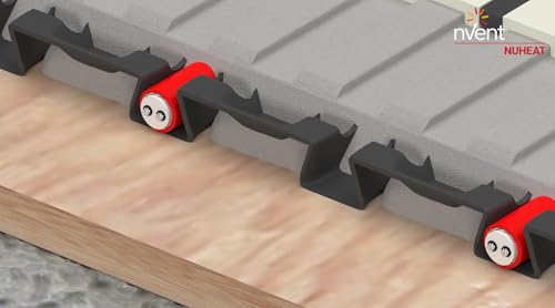 NuHeat N1C025-H-KIT 25 sq ft Home Comfort Floor Heat Kit with Home Thermostat, Heat Membrane, Heat Cable, MatSense Pro Fault Indicator