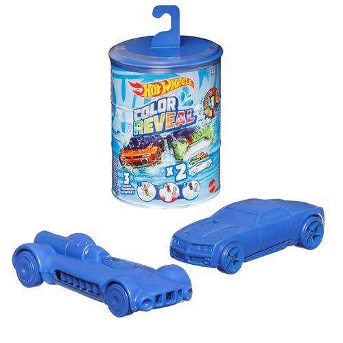 Hot Wheels 2 Toy Cars (Assorted Styles One Random Set) Colour Reveal Toy Vehicles in 1:64 Scale Includes 2 Colour Shifters 3 Reveals in Hot and Cold Water Cars for Kids Ages 3 and Up GYP13