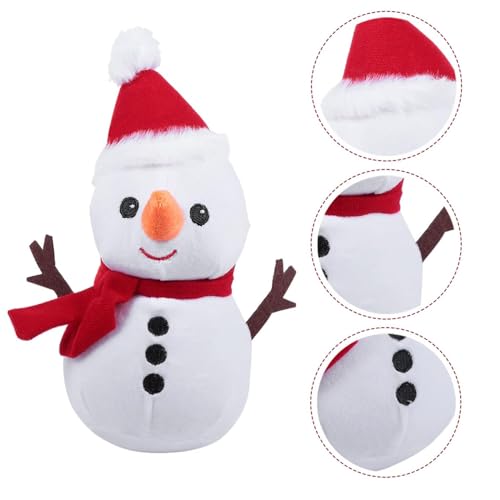 Image of Tickles Snowman Smilling Look Soft Stuffed Plush Toy for Kids Boys & Girls Christmas Day (Size: 22 cm Color: White & Red)
