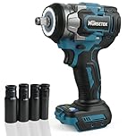 Cordless Impact Wrench with LED Light, 800N·m(700ft-lbs) Brushless High Torque Impact Gun for Makita 18V Battery, 1/2 Inch Electric Impact Driver with 4 Sockets, Variable Speeds for Car/Truck RV/Mower
