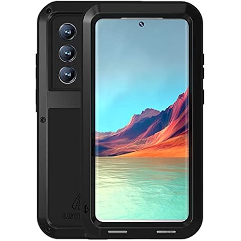 Samsung Galaxy S22 Ultra 5G Case,Love Mei Aluminum Metal Outdoor Sports Military Shockproof Heavy Duty Dustproof Full Body Protective Armor Rugged Case (S22 Ultra, Black) Cover