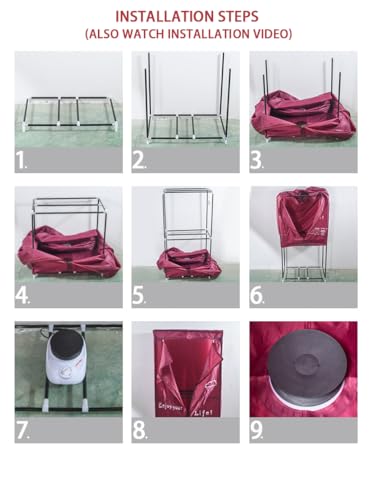 Séchoir à linge électrique portable 1000W avec prise EU - 4