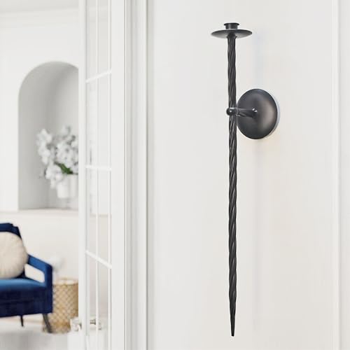 Remenna LY0112 Large Wall Candle Holder Set Of 2 Twisted Candle Sconces Wall Mount Metal Candle Holders Decor For Bedroom Dining Room 23.5 Inch thumb #8