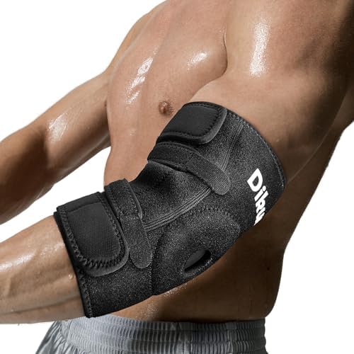 Elbow Brace, Elbow Compression Sleeve, Adjustable Cubital Tunnel Elbow Brace For Tendonitis And Tennis Elbow For Women Men , Golfers Elbow Support Wrap Pads For Ulnar Nerve Entrapment, One Size ( Black )