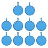 QUARKZMAN 10 Piezas De Bandejas Para Colgantes Redondas, 25mm Base De Colgante De Aleación En Blanco Conector Plano Para Hacer Joyería De Foto Artesanías DIY, Azul