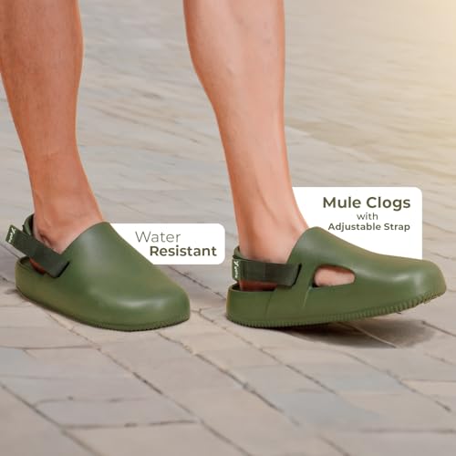 Image of YOHO Glide Clog Sandals for Men | Mule Shape Clogs with Adjustable Straps | Lightweight & Waterproof Cushioned Footwear for Everyday Use