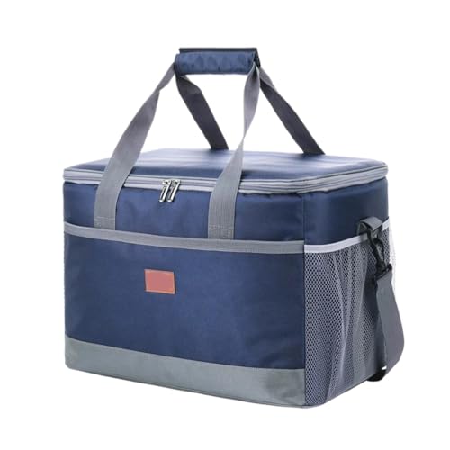 Bolsa térmica blanda de 32 l con forro rígido, bolsa grande con aislamiento for pícnic, almuerzo, bolsa refrigerante for acampar, barbacoas, actividades familiares al aire libre para Picnic(Dark blue)