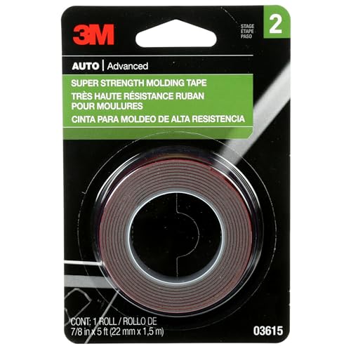 3M Super Strength Molding Tape, 03615, 7/8 in x 5 ft