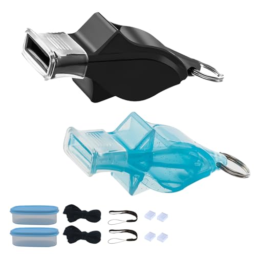 KASESSS 2 Pcs Silbato, Silbato Arbitro Profesional, Deportivos Silbato arbitro, Plástico Silbatos, Silbato Niños, Silbato Supervivencia, Unisex Fuerte, Silbato de delfín de Alta frecuencia No Nuclear