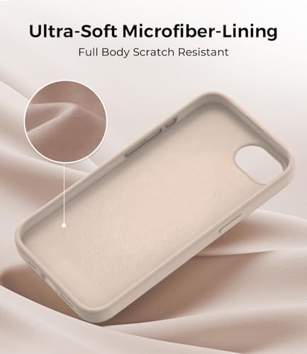 Image of DIZORO Compatible with iPhone 17e / iPhone 16e Case 6.1 inch Liquid Silicone 3 Layers Full Covered Soft Gel Rubber Phone Case,Shockproof Protective Cover with Anti-Scratch Microfiber Lining-Desert