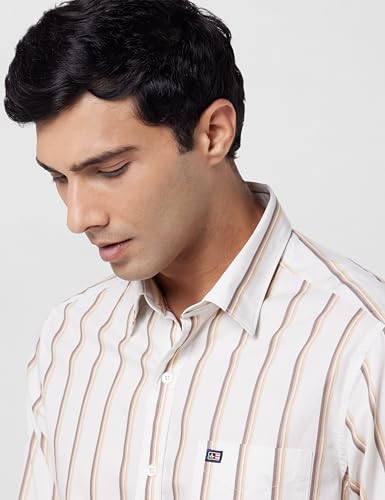 Image of Arrow Sport Men Slim fit Cotton Striped Long Sleeves Semi-Cutaway Collar Shirt