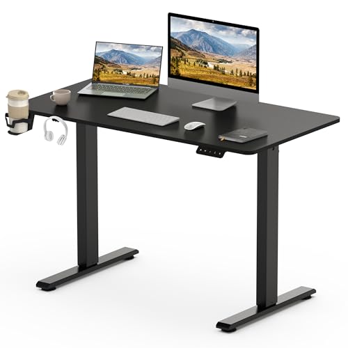 Sanodesk Escritorio Elevable Eléctrico 110x60cm Con Tablero Entero Con Gancho Portabotellas , Standing Desk, Escritorio Ajustable En Altura Con Sanodesk Escritorio Elevable Eléctrico 110x60cm Con Tablero Entero Con Gancho Portabotellas , Standing Desk, Escritorio Ajustable En Altura Con