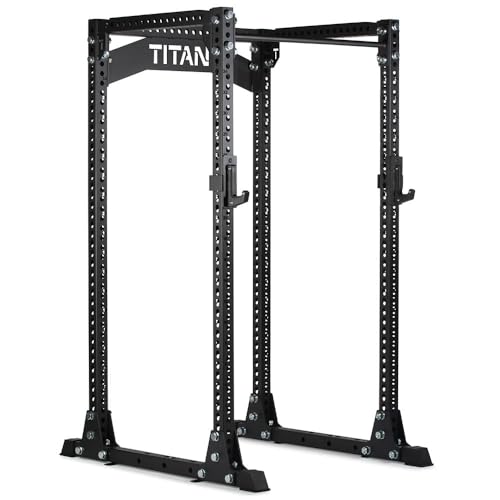 Titan Fitness Titan Series Half Rack with 36' Depth, 2,000 LB Rackable Capacity, 3x3 Steel Uprights...