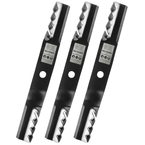 KOLTRUNEX Heavy Duty Mower Blades 20.51 Replacement for Kubota K5371-34330 K5371-99020 K5371-34340 60 Inch Deck Circle Center Hole 3PCS