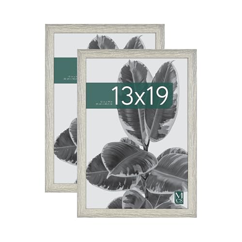 MCS Studio Gallery 13x19 Picture Frame Gray Woodgrain, Rectangle Photo Frame for Photos, Posters & Art Prints (2-Pack)