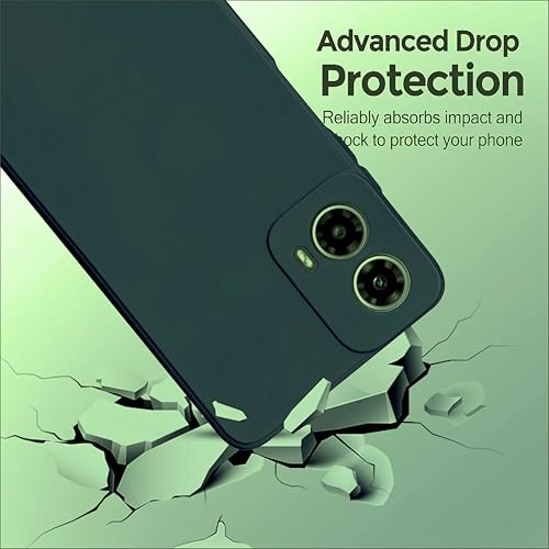 Image of SBMS Silicone Back Cover Case for Motorola Moto G34 5G / Moto G45 5G | Soft Micro-Fibre Lining Inside | Camera Protection Bump | Shockproof Back Cover Case for Moto G34 /G45 5G (Green)