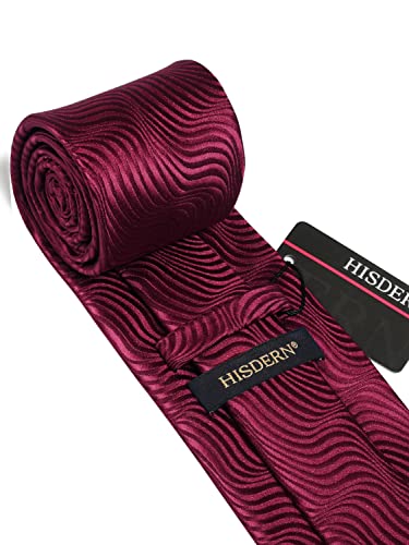 Image of HISDERN Ties for Men Solid Houndstooth Neckties Handkerchief Formal Business Tie & Pocket Square Set Wedding Party