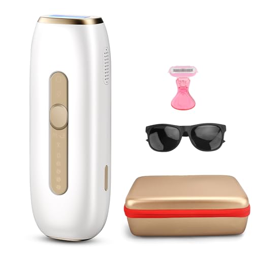 AraSyleon IPL depiladora luz pulsada, refrigeración zafiro sin dolor, depiladora luz pulsada, 1200 nm depiladora láser, 3 modos de ajuste de 5 velocidades, Ideal para Cuerpo y Rostro