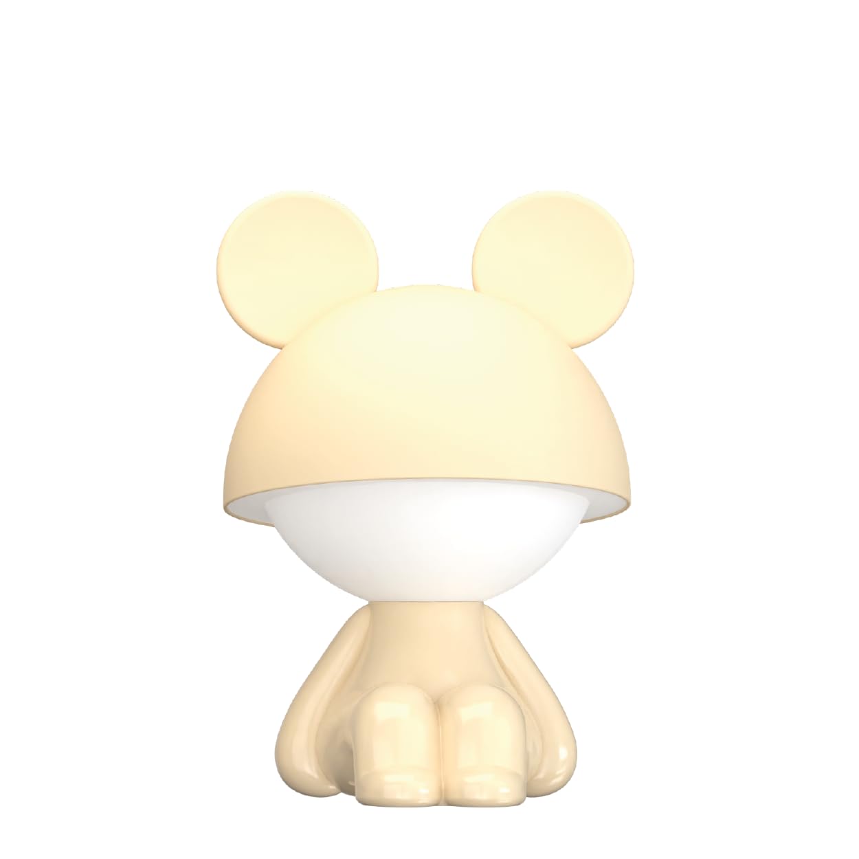 Luxus Europe - Veilleuse enfant Mouse Crème - Veilleuse LED sans fil pour enfants – Rechargeable par USB-C – 7 couleurs RGB – Lampe de table pour chambre d’enfant