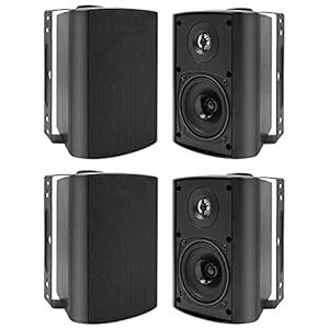 Herdio 4 Zoll 400 Watt Wasserdicht Außenlautsprecher Outdoor-Lautsprecher für Garten, Terrasse, Restaurant (2 Paar…