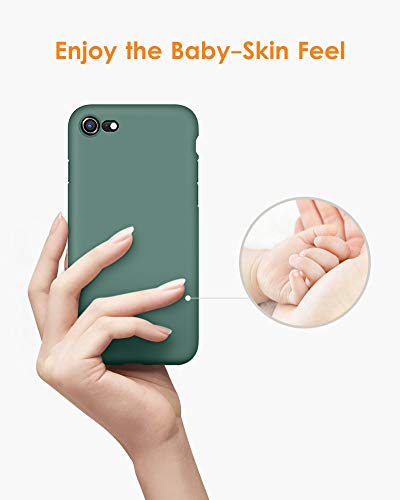 Dtto For Iphone Se Case 2020/2022, Iphone 7 8 Silicone Phone Case, [Romance Series] Shockproof Phone Case With Honeycomb Grid Cushion For Apple Iphone 7/8/Se 2020/2022, 4.7 Inch, Midnight Green #TOP7