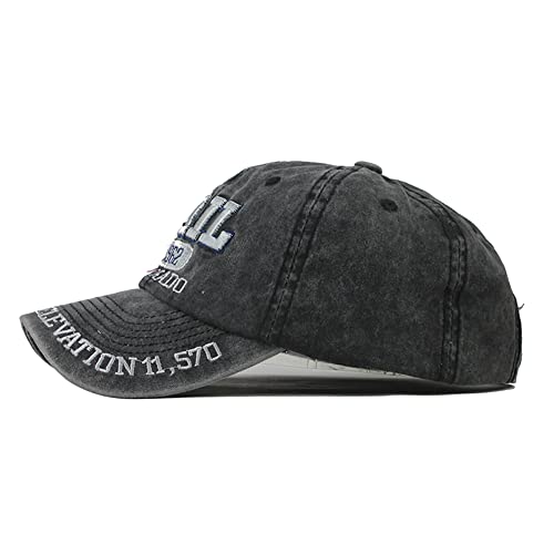 YULOONG Boné de beisebol vintage bordado Vail lavado jeans Trucker boné 100% algodão chapéu de sol p