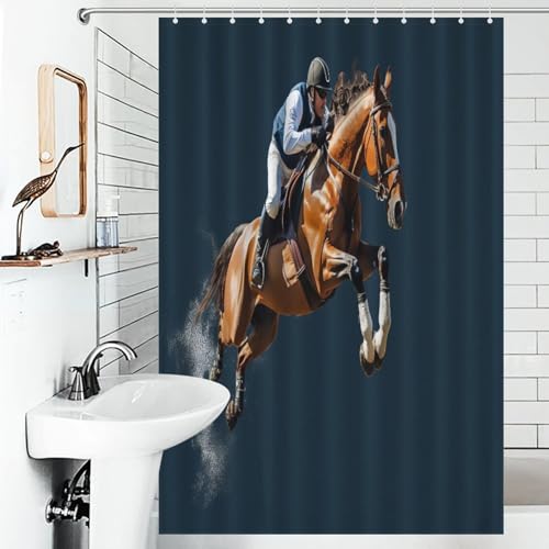 Rideau de douche lavable en tissu polyester imperméable avec crochets