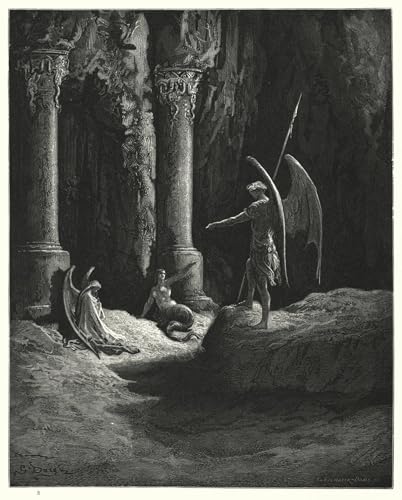 Affiche Milton's Paradise Lost Gustave Doré Toile Murale 60x90cm