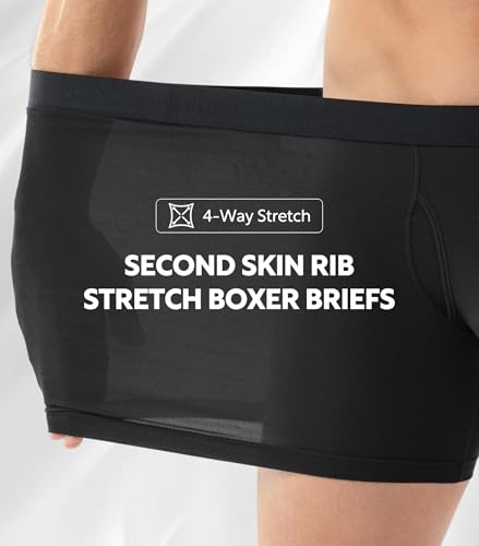 DAVID ARCHY Mens Underwear Boxer Brief With Pouch, Ultra Soft Modal Breathable Moisture-Wicking Underwear For Men 4 Pack3