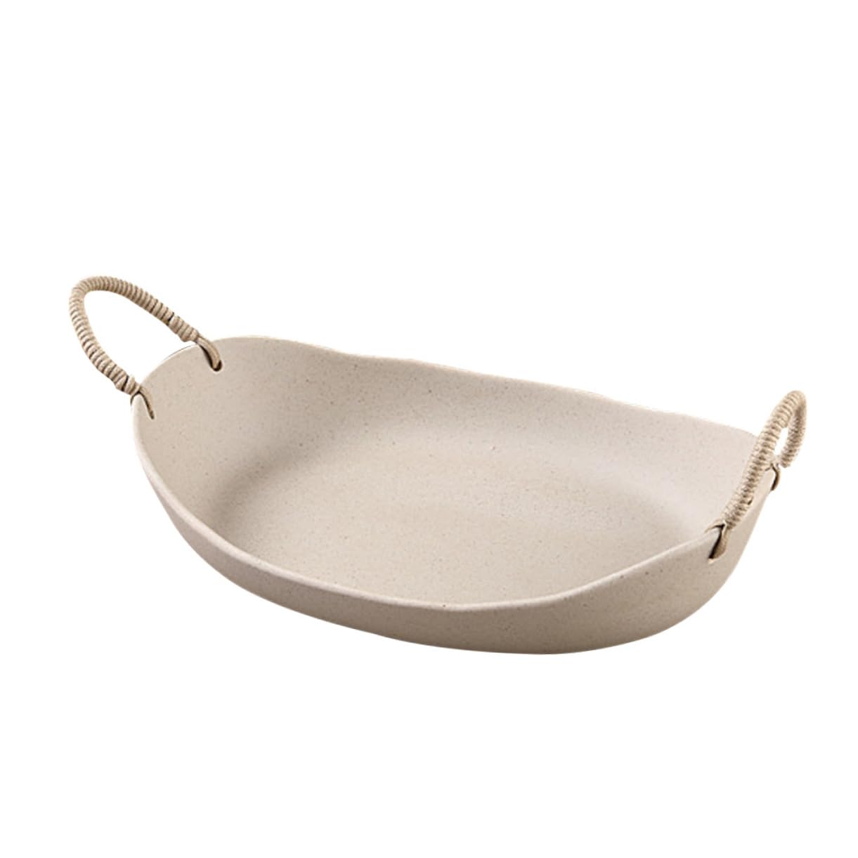 Cabilock Vintage Ceramic Dish with Rope Handle Sushi Plate for Decor and Serving for Parties Family Gatherings and Restaurants Unique Design