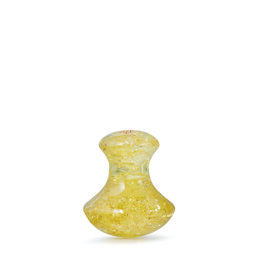 CRYSTALLOVE Gua Sha Pilz - Gesichtsmassage Stein - Zitrone Bernstein - Pilzform - für Gesicht, Augen, Augenschwellungen Hautstraffung von Gesicht - Massagestein