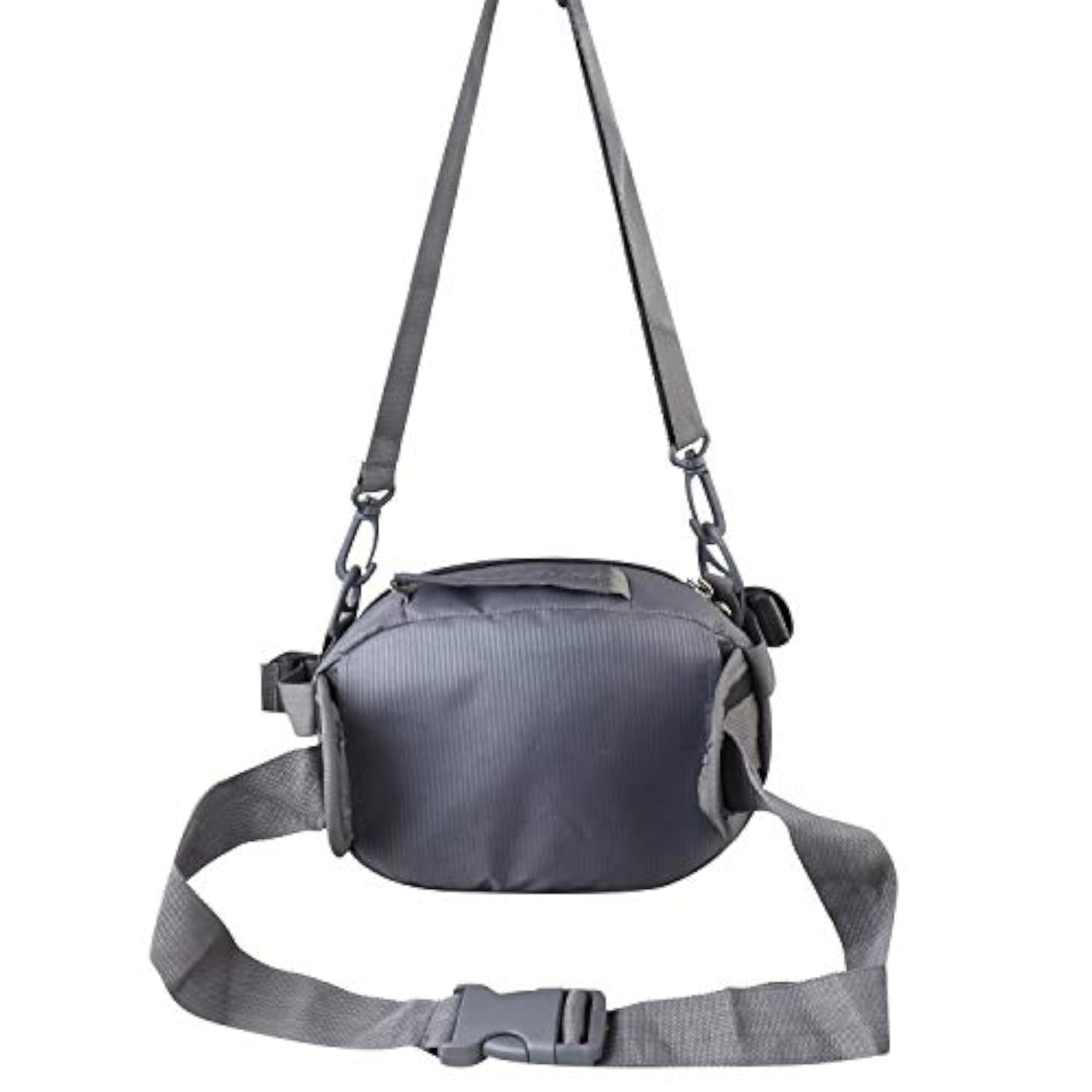 Men's Adjustable Strap Black/Grey Polyester Waist Bag